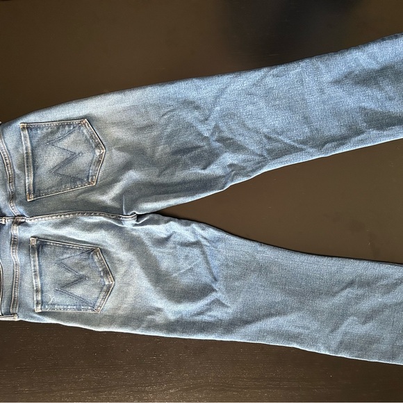 MOTHER Women's The Tripper Ankle Fray Jeans in Light Blue Denim - Picture 6 of 9